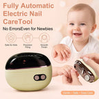 Electric Nail Trimmer and File with Pressure Sensing Stop and LED Light