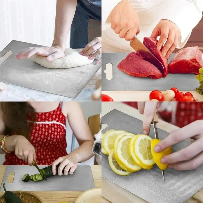 Titanium Chopping Board Non-Porous Hygienic Metal Cutting Board Stain and Odour Resistant Kitchen Chopping Board for Meat | Fish and Vegetables