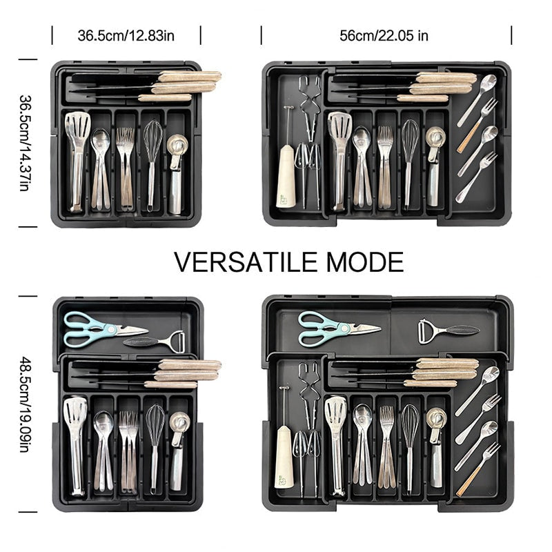Expandable Cutlery Drawer Organiser with Adjustable Compartments for Kitchen