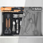 Expandable Cutlery Drawer Organiser with Adjustable Compartments for Kitchen