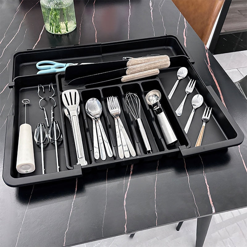 Expandable Cutlery Drawer Organiser with Adjustable Compartments for Kitchen