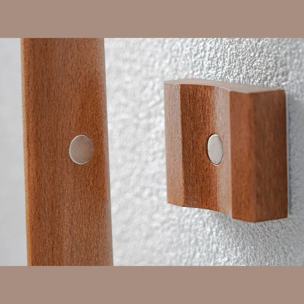 Extra Long Wooden Shoe Horn with Magnetic Wall Holder in Solid Beech