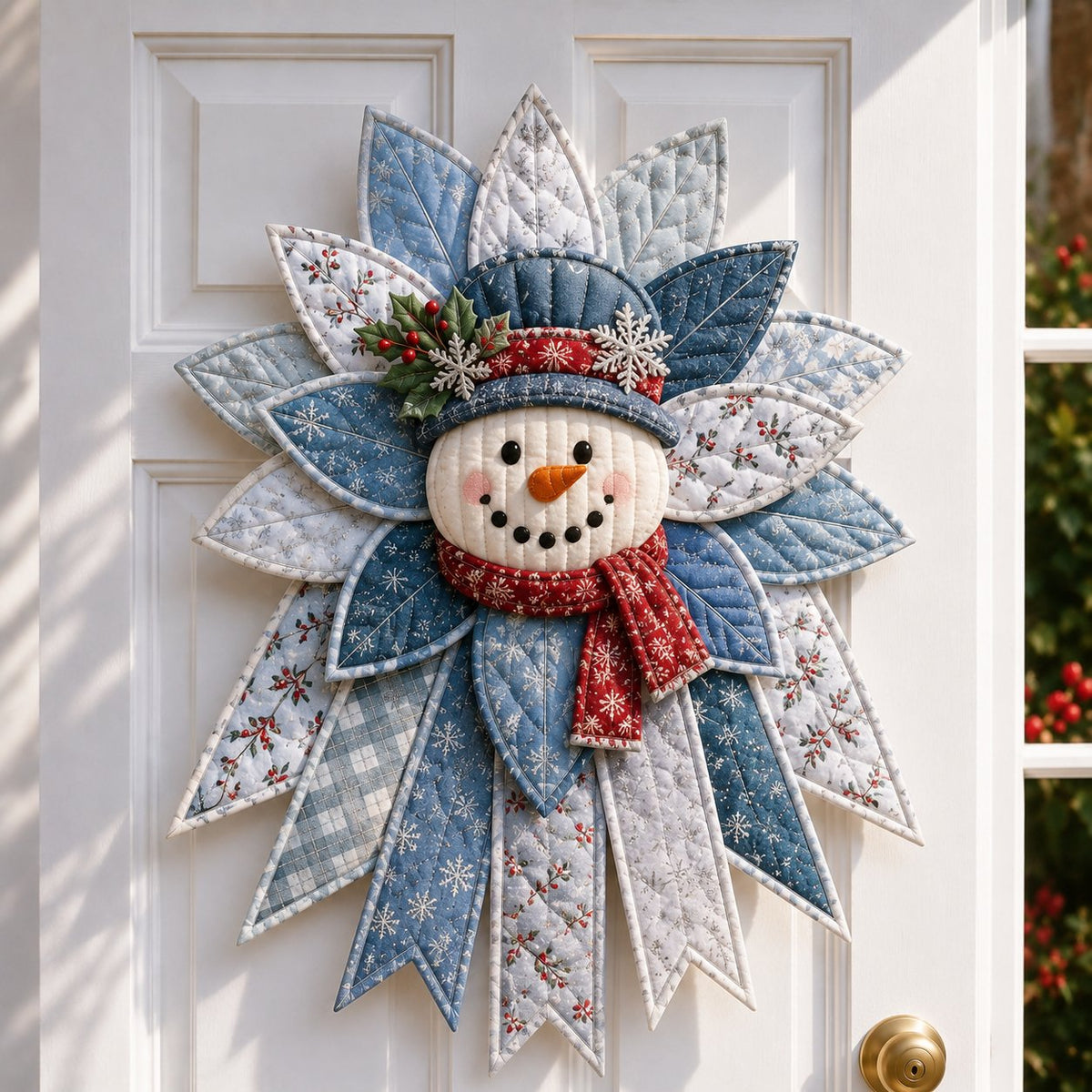 Christmas Door Hanger Sewing Kit Quilted Patchwork Wall Hanging DIY Craft Kit with Fabric | Templates and Instructions for Beginners