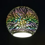 Fireworks Glass Globe Pendant Light with Starburst Effect for Dining Room