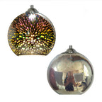 Fireworks Glass Globe Pendant Light with Starburst Effect for Dining Room