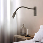 Flexible Gooseneck LED Wall Reading Light with Slim Cylinder Head for Bedside