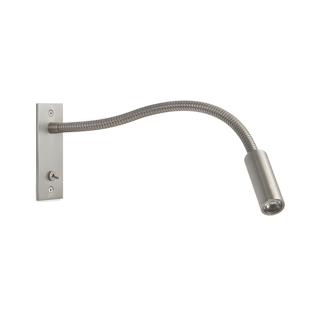 Flexible Gooseneck LED Wall Reading Light with Slim Cylinder Head for Bedside