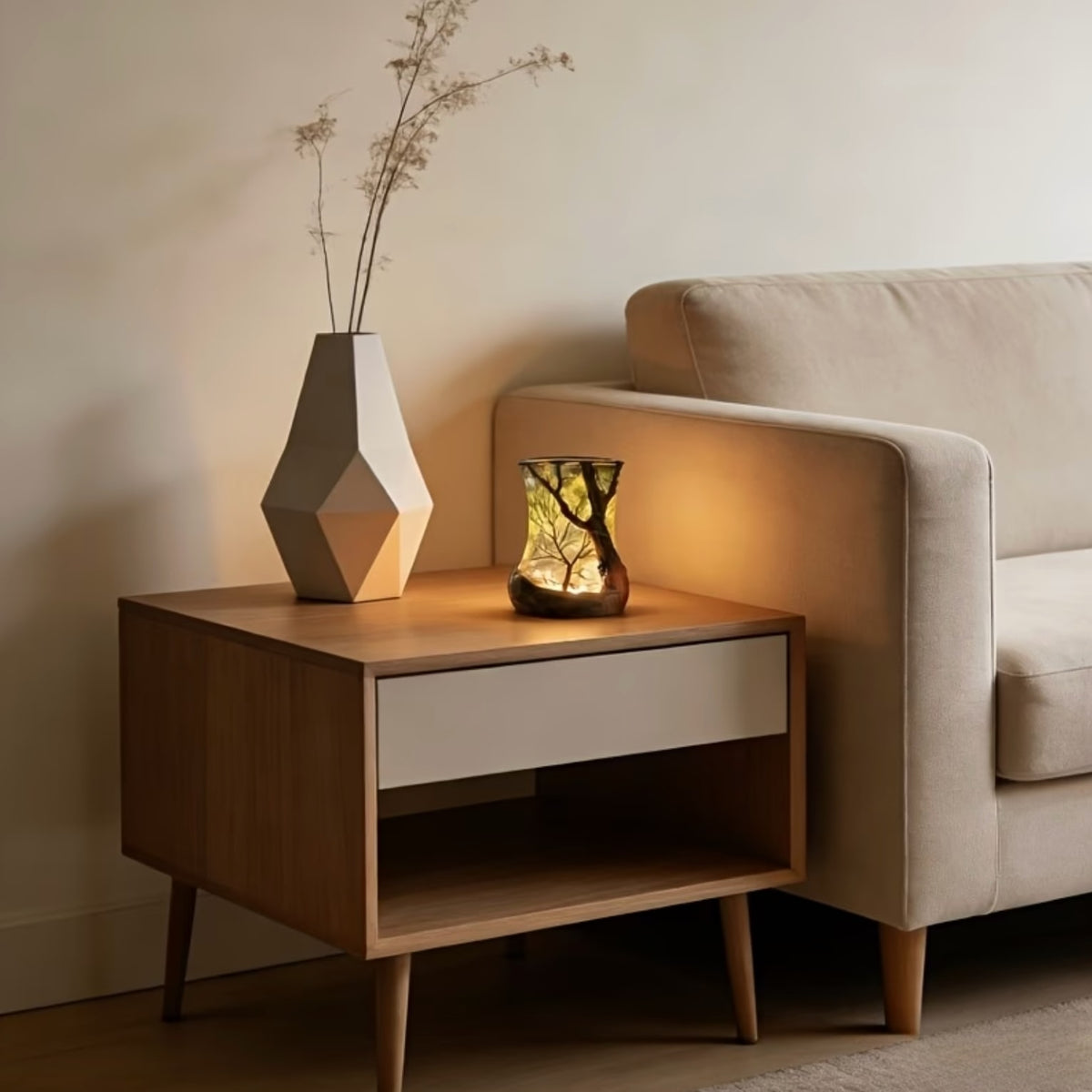Forest Shadow Projection Lamp Battery Operated LED Ambient Light for Bedroom