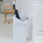 Geometric Metal Umbrella Stand with Removable Drip Tray for Hallway