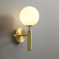 Glass Globe Wall Light with Ripple or Opal Shade and Curved Metal Arm