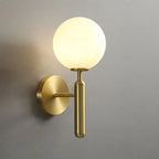 Glass Globe Wall Light with Ripple or Opal Shade and Curved Metal Arm