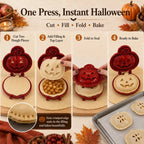 Halloween Hand Pie Mould Hinged Press and Seal Pastry Cutter for Mini Pies