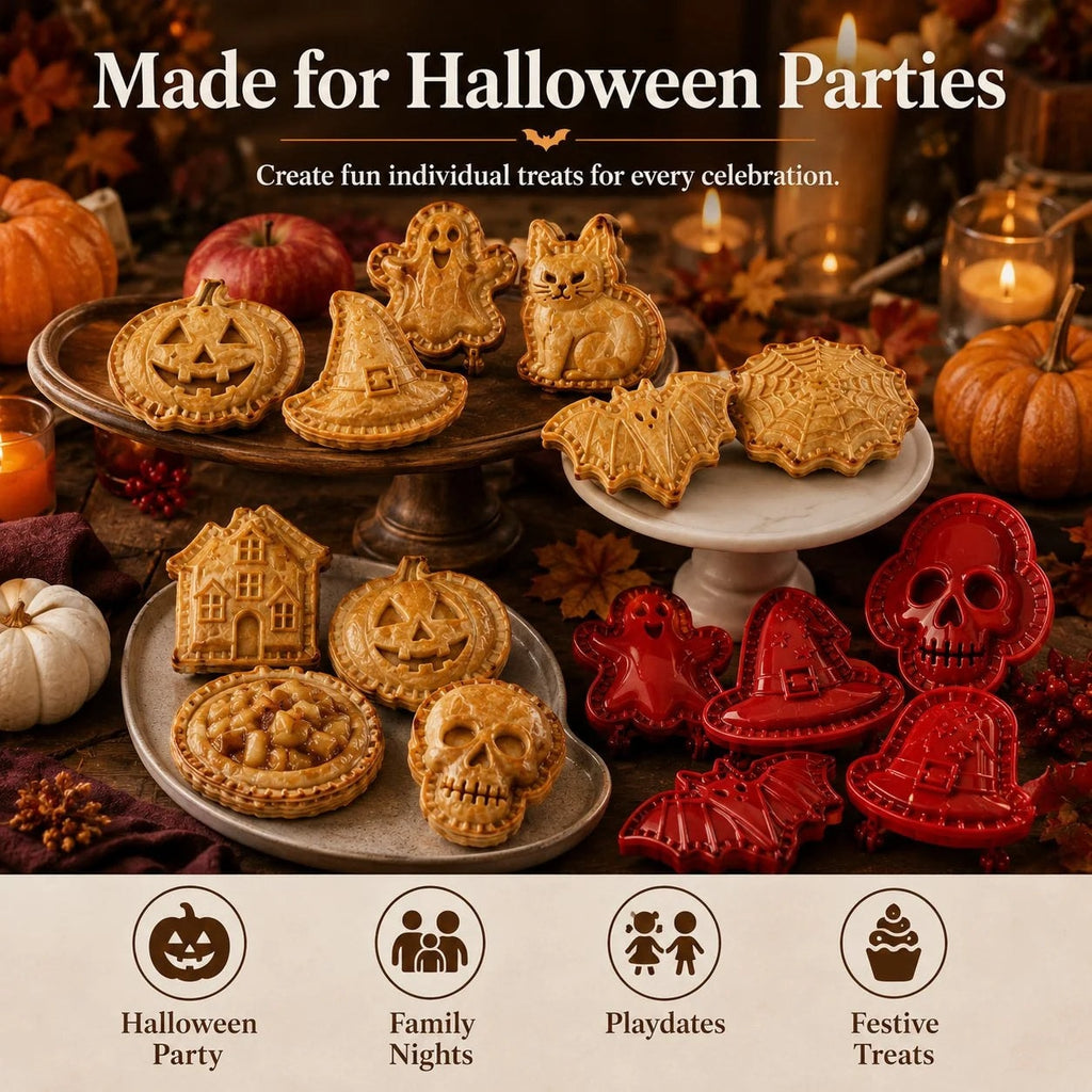 Halloween Hand Pie Mould Hinged Press and Seal Pastry Cutter for Mini Pies