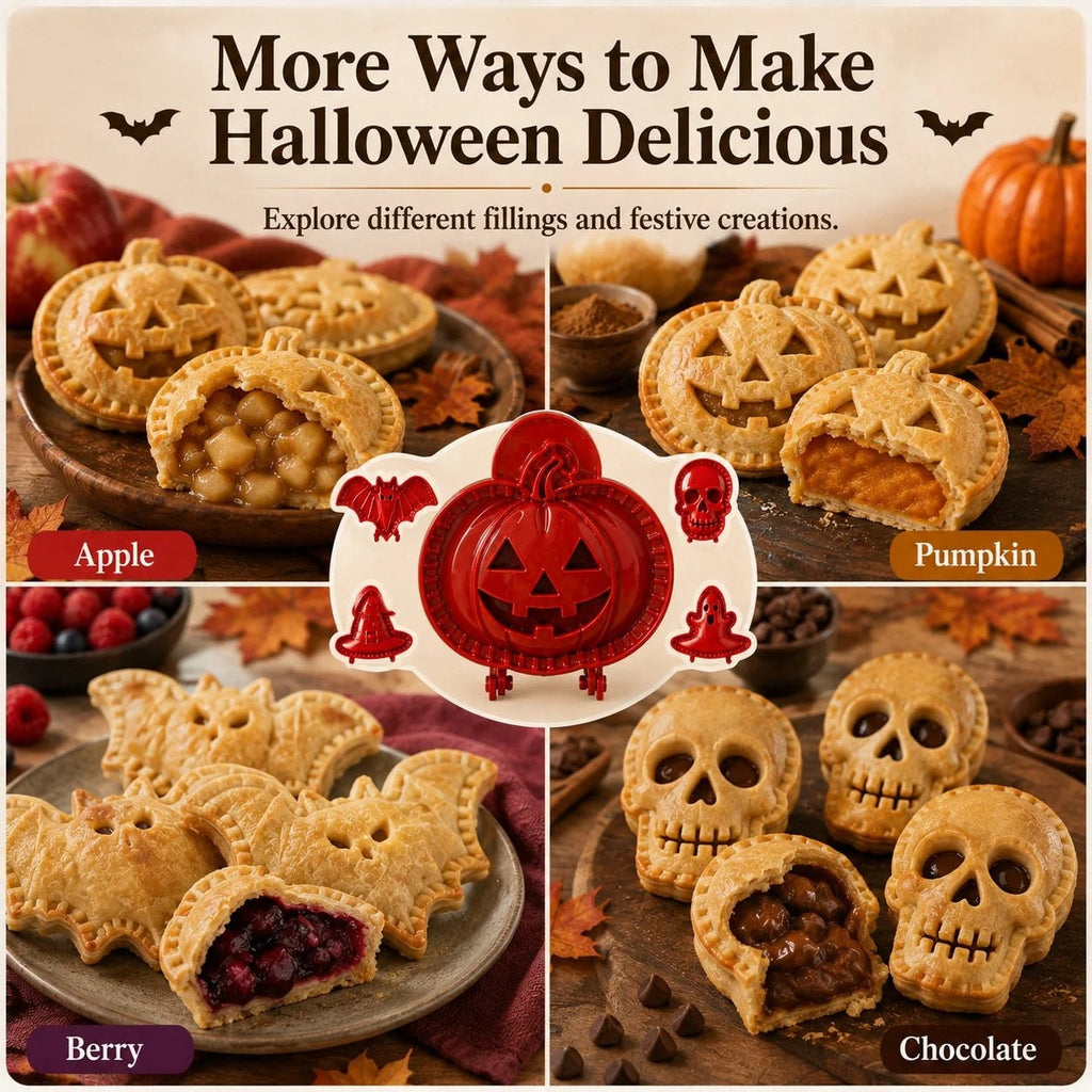 Halloween Hand Pie Mould Hinged Press and Seal Pastry Cutter for Mini Pies