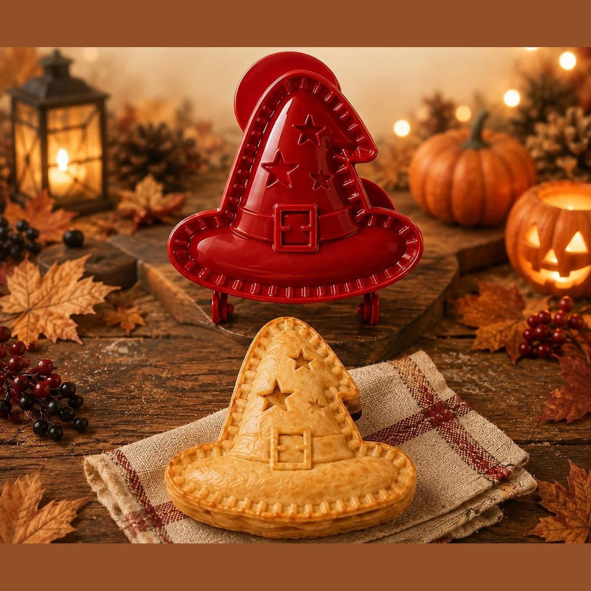 Halloween Hand Pie Mould Hinged Press and Seal Pastry Cutter for Mini Pies