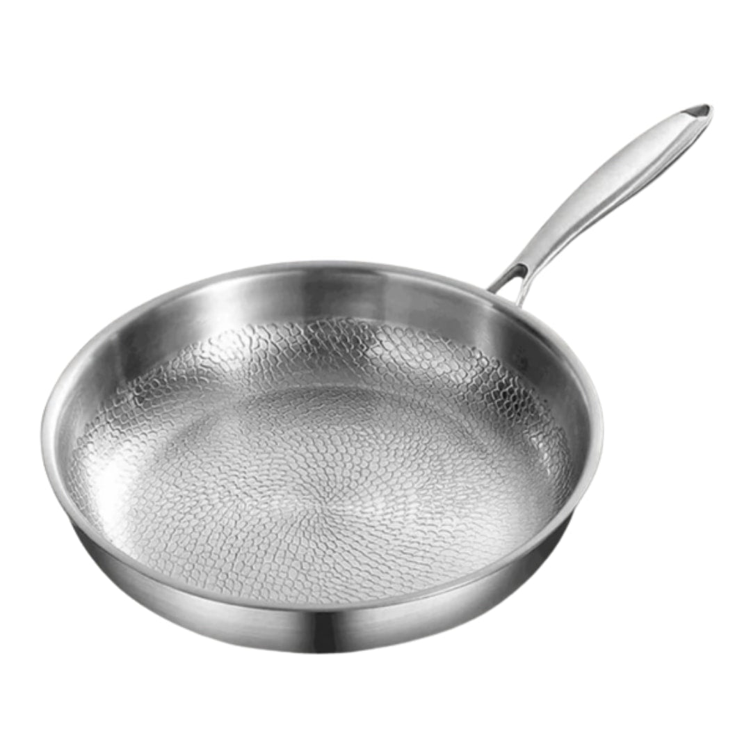 Hammered Titanium Frying Pan Uncoated Induction Skillet for Every Hob