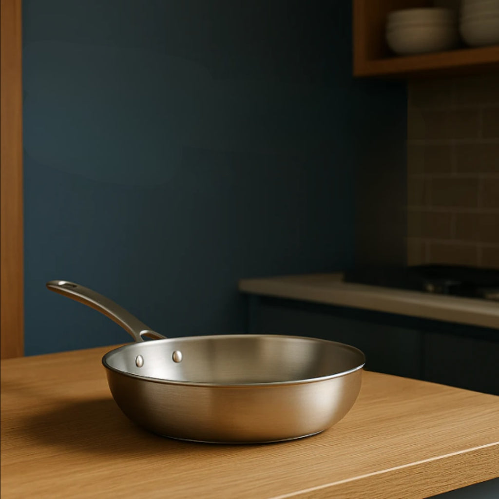 Hammered Titanium Frying Pan Uncoated Induction Skillet for Every Hob