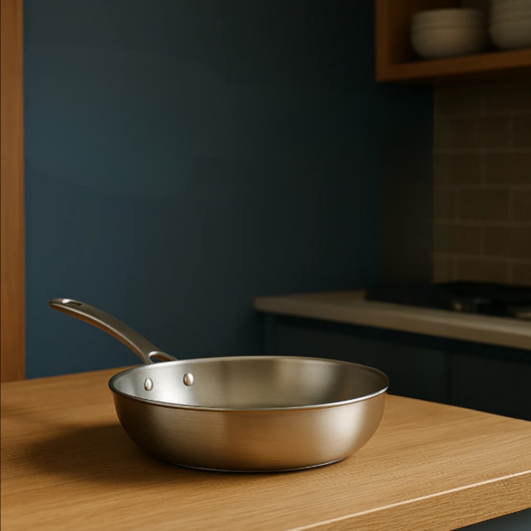 Hammered Titanium Frying Pan Uncoated Induction Skillet for Every Hob