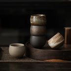Handmade Stoneware Espresso Cup with Rustic Glaze for Coffee and Tea