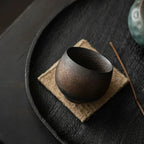 Handmade Stoneware Espresso Cup with Rustic Glaze for Coffee and Tea