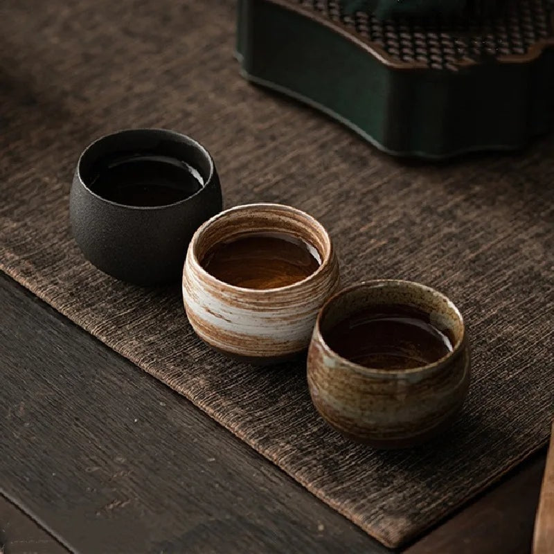 Handmade Stoneware Espresso Cup with Rustic Glaze for Coffee and Tea