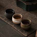 Handmade Stoneware Espresso Cup with Rustic Glaze for Coffee and Tea