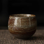 Handmade Stoneware Espresso Cup with Rustic Glaze for Coffee and Tea