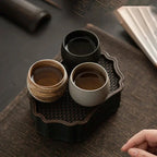 Handmade Stoneware Espresso Cup with Rustic Glaze for Coffee and Tea