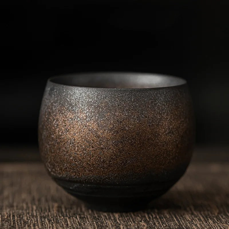Handmade Stoneware Espresso Cup with Rustic Glaze for Coffee and Tea