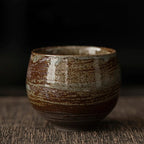 Handmade Stoneware Espresso Cup with Rustic Glaze for Coffee and Tea
