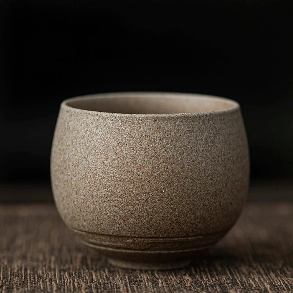 Handmade Stoneware Espresso Cup with Rustic Glaze for Coffee and Tea