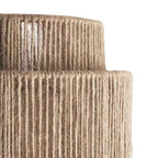 Handwoven Rattan Wall Light with Layered Hemp Rope Shade for Bedroom