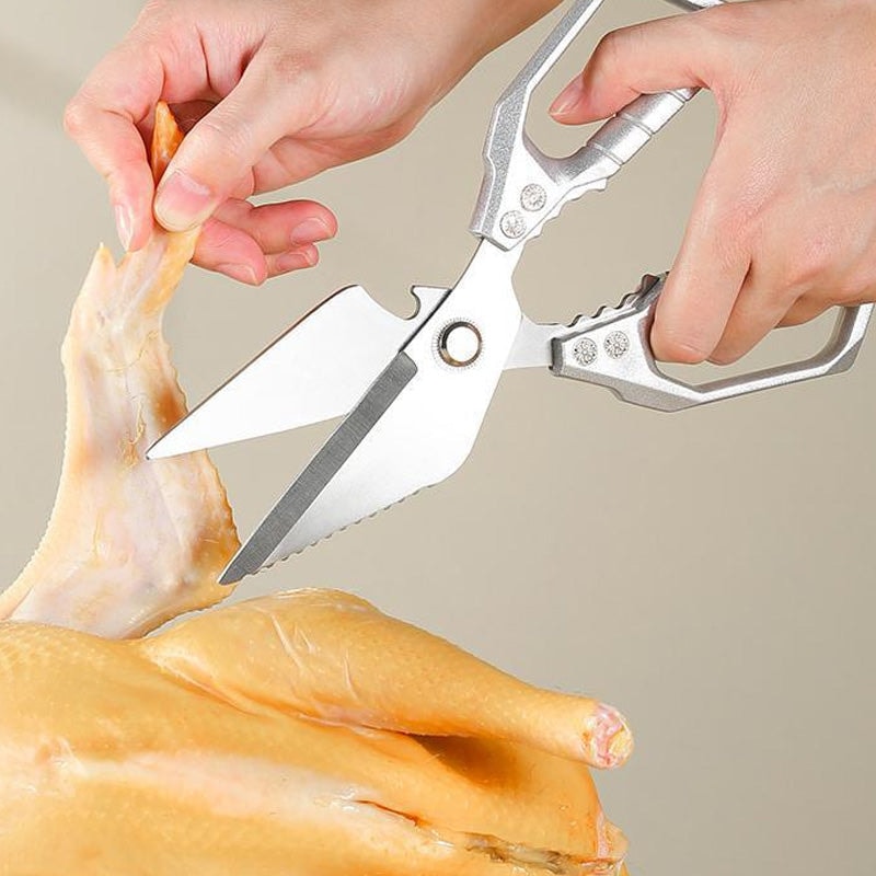 Heavy Duty Kitchen Scissors Stainless Steel Serrated Shears for Meat and Poultry