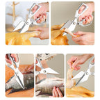Heavy Duty Kitchen Scissors Stainless Steel Serrated Shears for Meat and Poultry