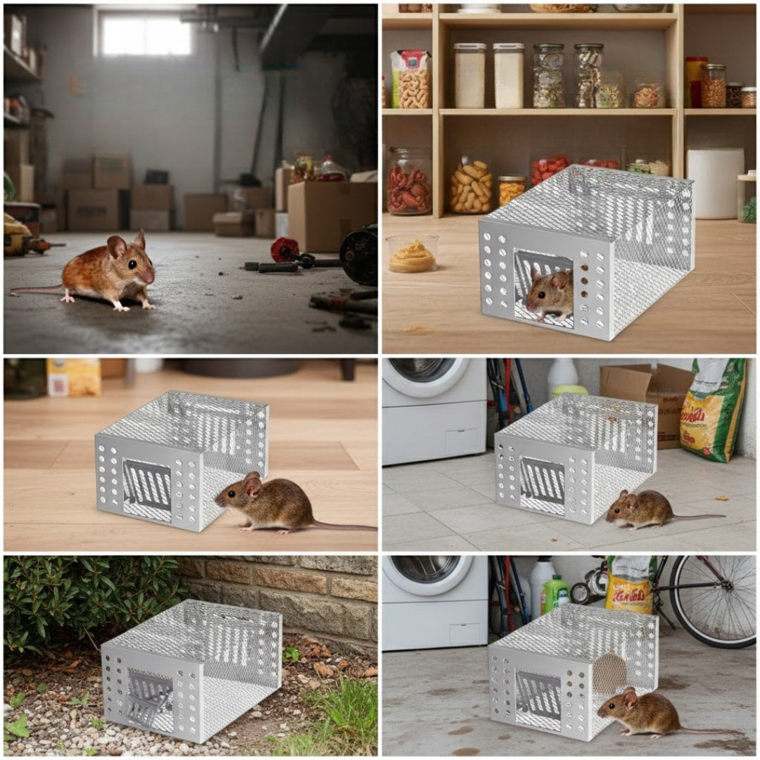 Humane Multi Catch Mouse Trap Galvanised Steel Live Catch Cage for Home
