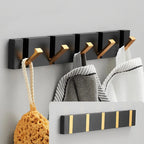 Folding Wall Hook Rack Stainless Steel Coat Hooks Wall Mounted Space Saving Hook Rail with Fold Away Hooks for Hallway | Bathroom and Bedroom