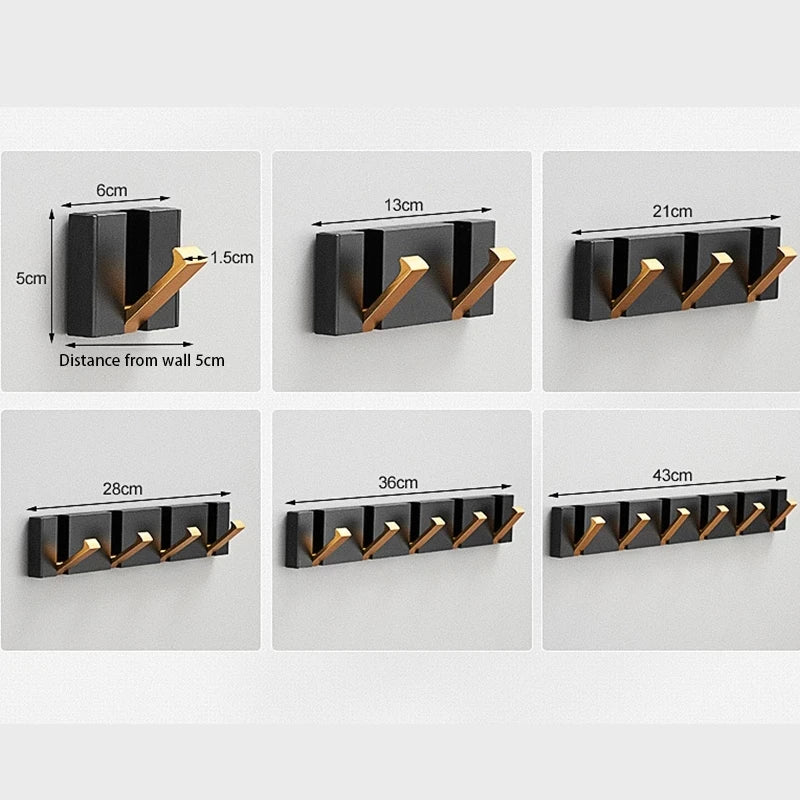 Folding Wall Hook Rack Stainless Steel Coat Hooks Wall Mounted Space Saving Hook Rail with Fold Away Hooks for Hallway | Bathroom and Bedroom
