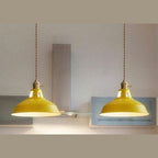 Industrial Barn Shade Pendant Light with Brass Lamp Holder for Kitchen Island