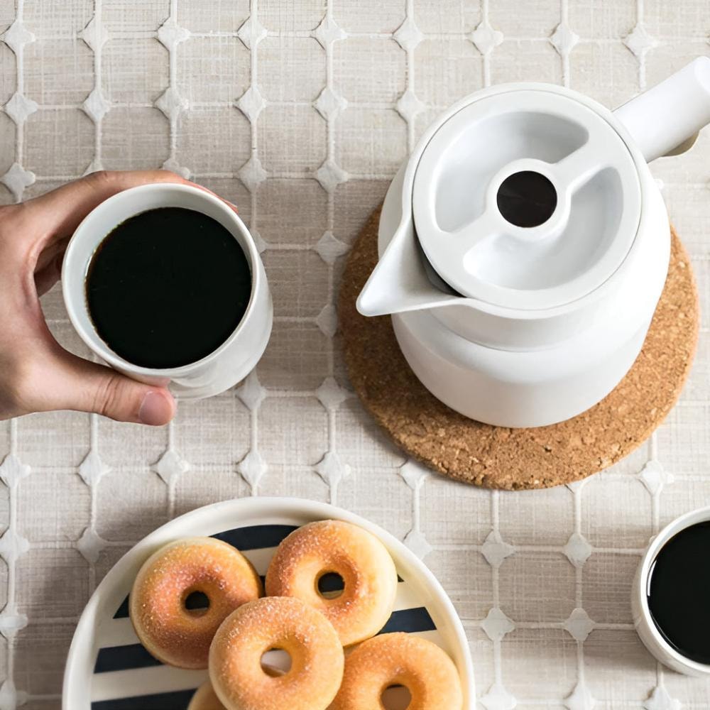 Insulated Thermal Carafe with Wooden Handle | Nordic Coffee and Tea Pot