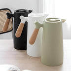 Insulated Thermal Carafe with Wooden Handle | Nordic Coffee and Tea Pot