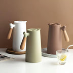 Insulated Thermal Carafe with Wooden Handle | Nordic Coffee and Tea Pot