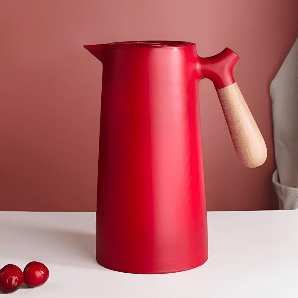 Insulated Thermal Carafe with Wooden Handle | Nordic Coffee and Tea Pot