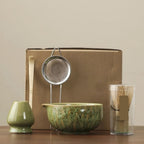 Japanese Matcha Tea Set with Handmade Ceramic Bowl and Bamboo Whisk