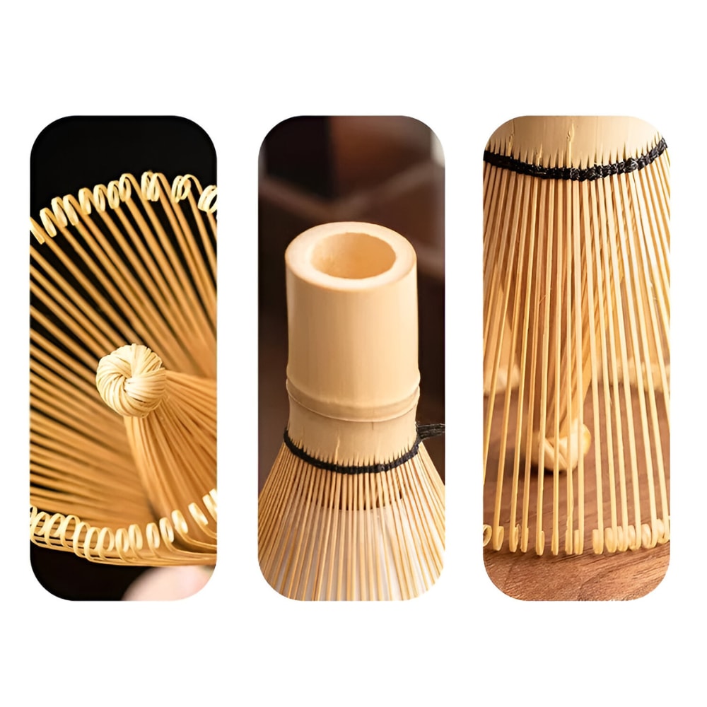 Japanese Matcha Tea Set with Petal Ceramic Bowl and Bamboo Accessories