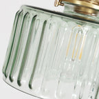 Japanese Style Textured Glass Pendant Light with Brass Lamp Holder