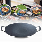Korean BBQ Grill Pan Round Non Stick Griddle with Stone Effect Coating