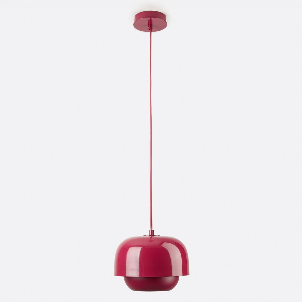 Layered Metal Pendant Light with Glossy Double Shade for Dining Room