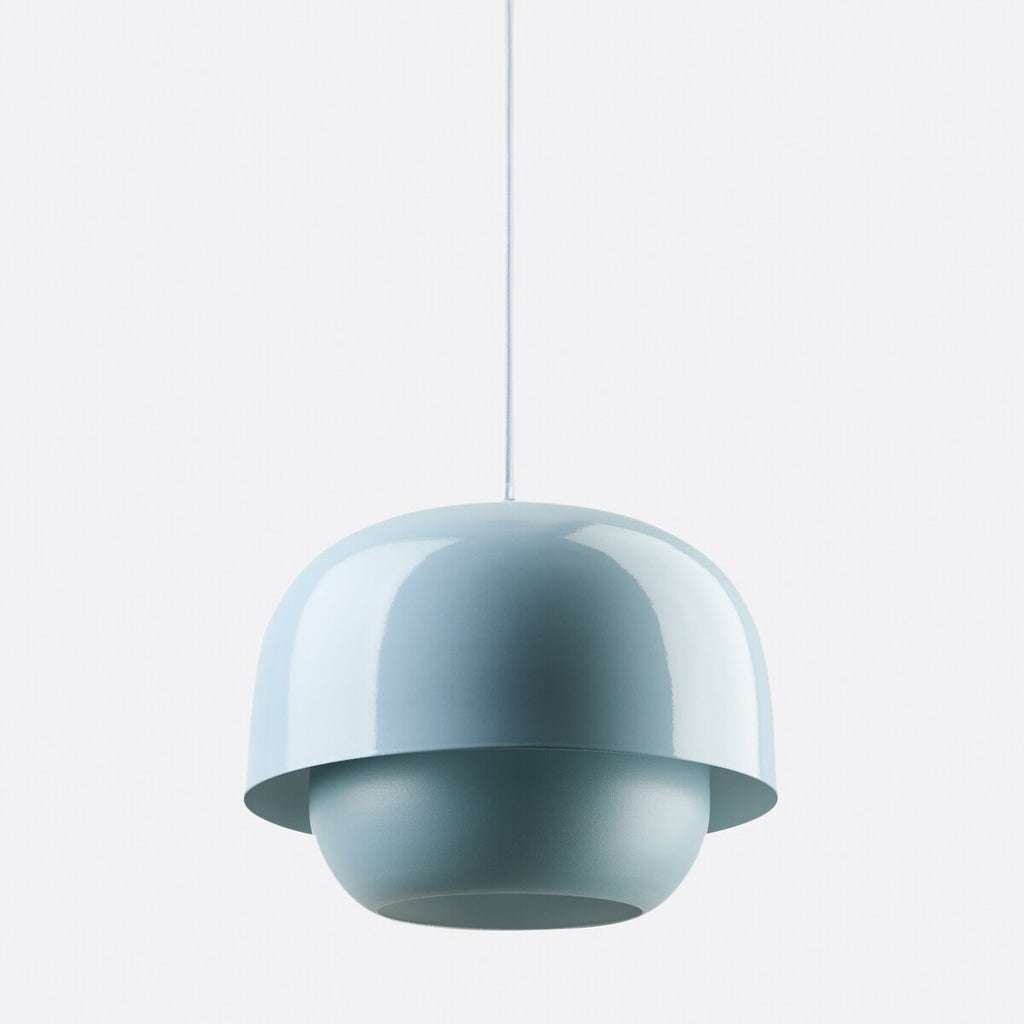 Layered Metal Pendant Light with Glossy Double Shade for Dining Room