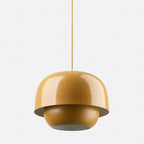 Layered Metal Pendant Light with Glossy Double Shade for Dining Room