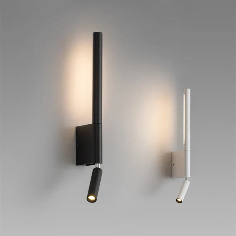 LED Bedside Wall Light with Adjustable Reading Spotlight and Ambient Uplight